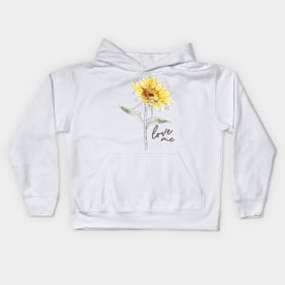 Sunflower lover gift, Sunflower illustration Kids Hoodie